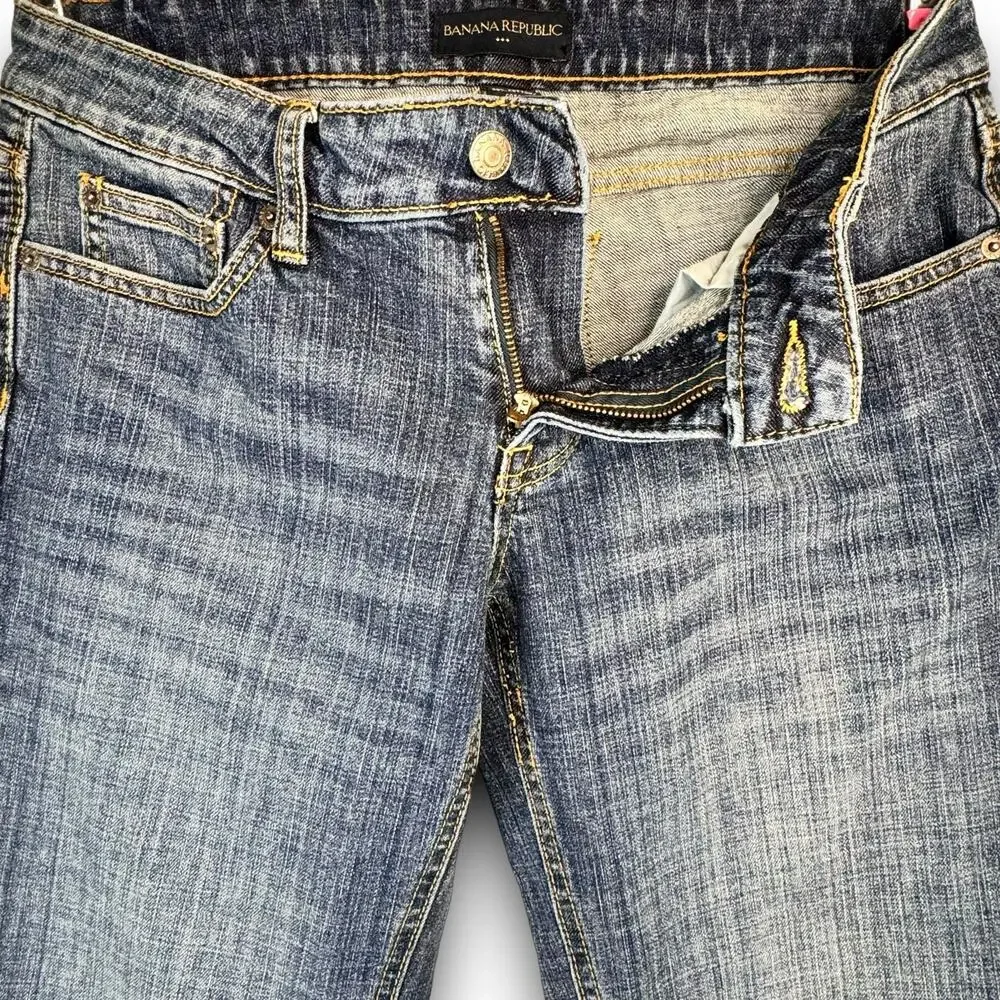 Banana Republic Factory Womens Low Rise Straight Leg Jeans Medium Wash Size 4 - Picture 4 of 8